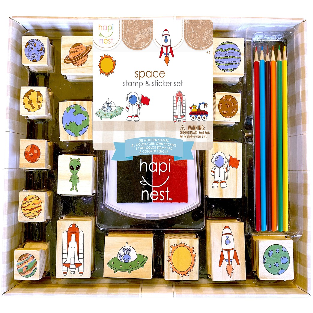Hapinest Space Stamp and Sticker Activities Arts and Crafts Set for Boys and Girls Ages 4 5 6 7 8 9 10 Years Old