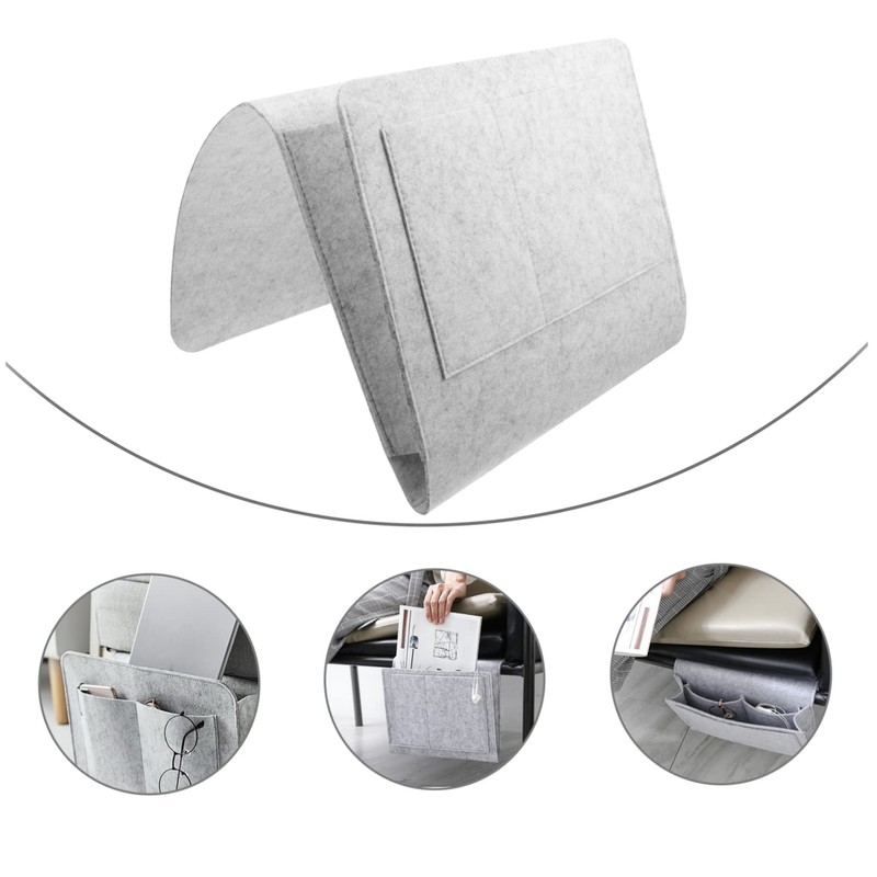 LIFKOME 1pc Felt Bedside Organizer Portable Storage Bag with Multiple