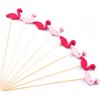 PuTwo Cocktail Picks Handmade Bamboo Toothpicks 100ct 4.7" in Flamingo