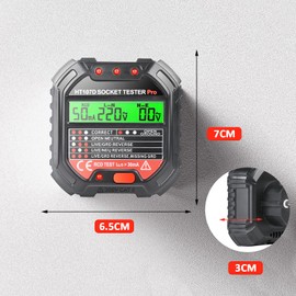Socket Tester Socket Tester with RCD Test and LCD Voltage Display, Euakee 6 Types of Fault Diagnosis, Leak Voltage and Current Indicator, Circuit Polarity Voltage Detector Breaker Finder HT107D