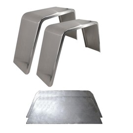 2 Pack Premium Smooth Aluminum Flat Top Fenders - 32"L x 10"W x 15"H | Durable .063 Aluminum with Fender Backs for Superior Trailer Protection