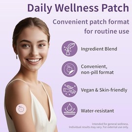 Parches de bienestar NAD+ | Parche de bienestar diario | Fórmula mejorada 5X | NMNH, resveratrol, ácido hialurónico, CoQ10 | 30 parches