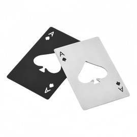 2 Pcs Ace of Spades Bottle Openers, Poker Card Bottle Opener, Stainless Steel Credit Card Size Casino for Your Wallet/Pocket
