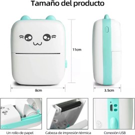 Kanimus Portátil Multifuncional Bluetooth Mini Impresora Térmica