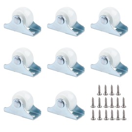 QOPAHI Castor Wheels, 25mm Heavy Duty Castors Non-Swivel Trolley Wheels Small Caster Wheels for Replacement Chair Table Dolly Trolley Fixed Castor, Pack of 8