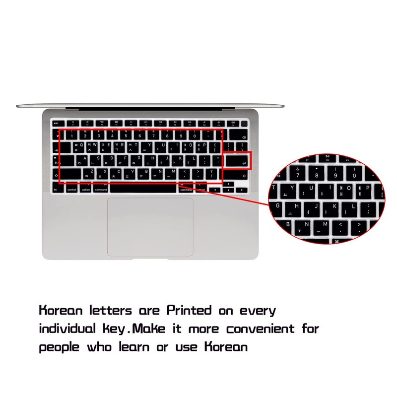 HRH Korean Language Keyboard Cover Skin,Silicone Keyboard Cover Protector for