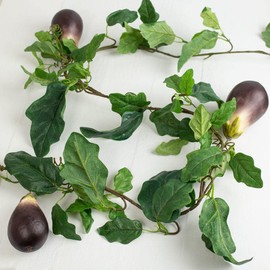 Factory Direct Craft Artificial Eggplant Garland for Summer Arrangements and Displays