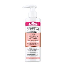 Dermolab Micellar Cleansing Milk Antiage Plus for Mature Skin, with Hyaluronic Acid Pool, Cleans Deeply Effective and Minimises Wrinkles, Dermatologically Tested, 200 ml