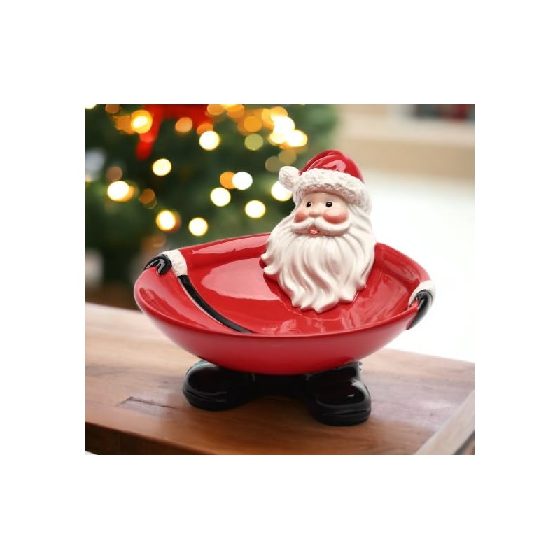 Cosmos Gifts Fine Ceramic Santa Candy Bowl Dish 6" L