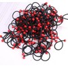 Hair Ties with Beads, 100 Pack, Colorful and Black Elastic