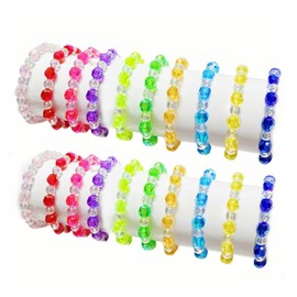 POJIMAL 20 Pcs Princess Party Favors, Kids Princess Beaded Bracelets for Girls, Costume Jewelry Set, Friendship Bracelets, Goodie Bag Stuffers, Birthday Party Gift, Girls Bracelets Ages 5-7 8-10