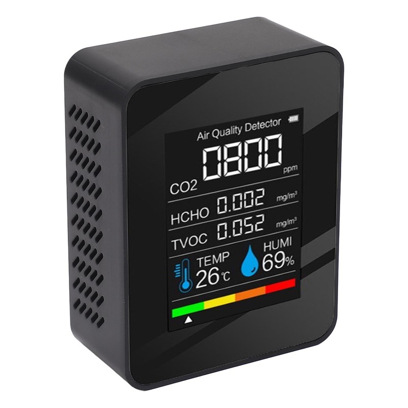 5 in 1 Air Quality Monitor LCD Color Screen CO2