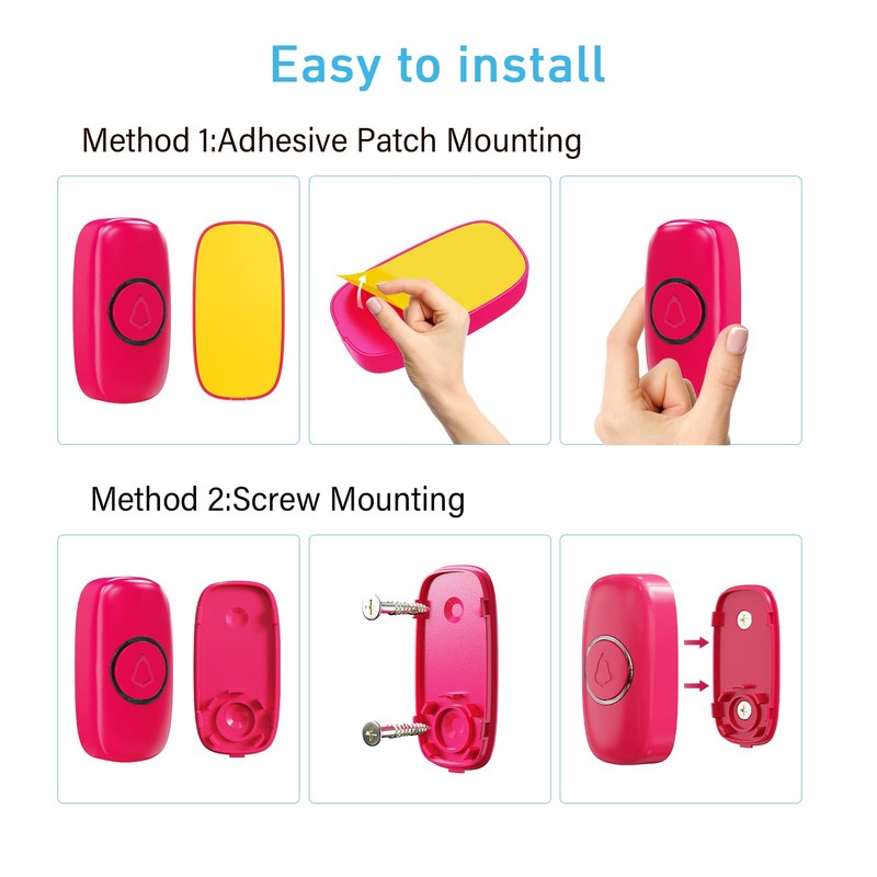 SECRUI Wireless Doorbells for Home, Classrooms, Apartments, Businesses, etc. Easy