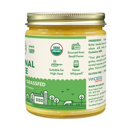 Grassfed Organic Original Ghee - by Pure Indian Foods, 7.8 oz, Pasture Raised, Gluten-Free, Non-GMO, Paleo, Keto-Friendly (Pack of 2)