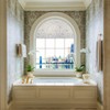 PROTINT WINDOWS Precut Elegant Flower Arched Window Film Shade, Self