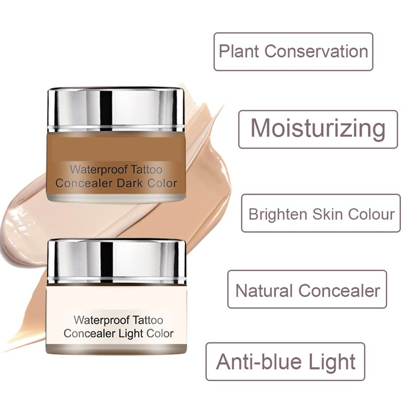 Tattoo Concealer, Tattoo Entferner, Scar Concealer, Professionelle Wasserdichte Make-up Concealer-Tattoo-Set