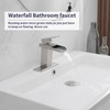 BWE Waterfall Bathroom Faucet Brushed Nickel with Pop Up Drain