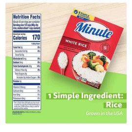 Minute Instant Light and Fluffy White Rice, 72oz.