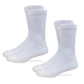 Carolina Ultimate Mens Non-Binding Cotton Crew Socks 2 Pair Pack