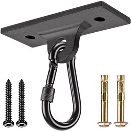 Dolibest Heavy Bag Hanger,Wall Ceiling Mount Hook with a Carabiner for Suspension Trainer, Body Weight Strength Training Systems, Aerial Yoga Swing & Hammock, Resistance Band