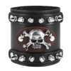 HZMAN Men's Metal Rivet Skull Leather Bracelet Punk Rock Bike