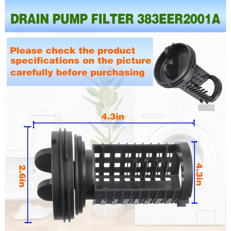 Lint Filter Insert for LG 383EER2001A Lint Filter for Washing