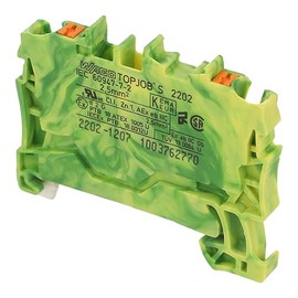 WAGO 2202-1207 Protective Conductor Terminal 5.20 mm Push-in Terminal Green Yellow Pack of 100