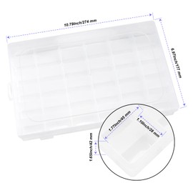 MAHIONG 6 Pack 36 Grids Plastic Organizer Box with Adjusatble Dividers and 600 PCS Label Stickers, Clear Bead Storage Container for Crafts Jewelry Fishing Tackles