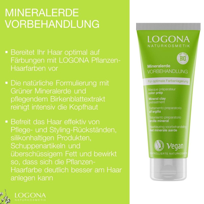 LOGONA Naturkosmetik Mineral Soil Pretreatment for Plant Hair Colours, Preparation