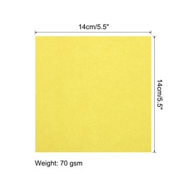 MECCANIXITY 25 Sheet Origami Paper Double Sided Lemon Yellow 5.5x5.5 Inch Square Sheet for Art Craft Project, Beginners, Gifts Decor