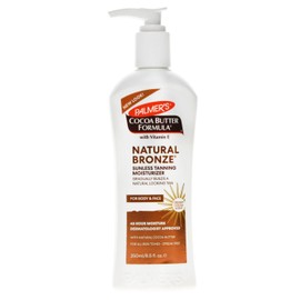 Cocoa Butter Body Lotion Natural Bronze Vitamin E - Gradual Tanning 24-Hour Moisturizer Maintains Tan Deep Hydration Skincare for All Skin Tones Dry Stretch Marks 250-ml