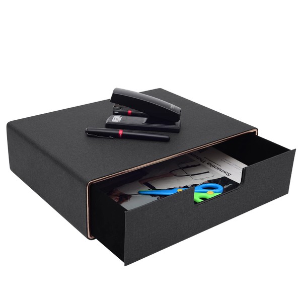 XNONE PU Leather Stackable Organizer Drawer,Executive Office Supplies Desktop Filing