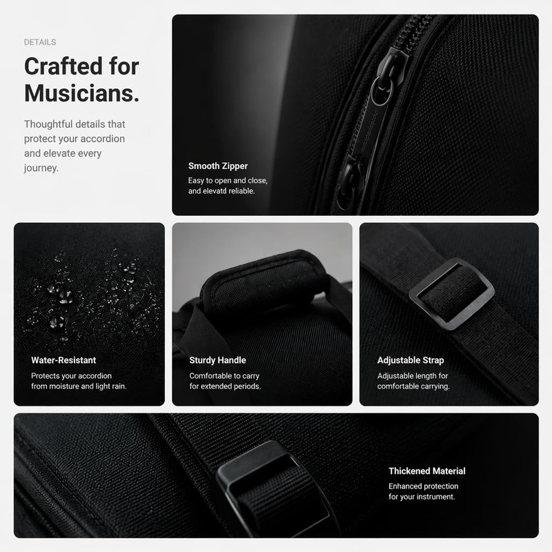 Accordion Bag for 60 Bass Keyboard Button Bayans Thicken Storage