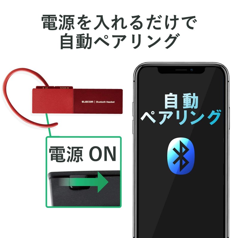 Elecom Bluetooth Headset USB Type-C (Charging Port) 1 Red LBT-HSC20MPRD