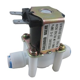 Water Solenoid Valve,DC 24V 1/4 Inch Tube OD,Quick Connect Fitting, Inlet Feed Water Solenoid Valve for RO Reverse Osmosis Purifiers System.