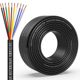 18/10 Solid Sprinkler System Wire 50ft, 18 Gauge Irrigation Wires PVC Jacket Sprinkler Cable for Underground Irrigation Valves Field Central Control System