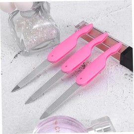 Beavorty 3pcs Folding Nail File Stainless Steel Nail Portable Manicure Tools Daily Care for Friends Family