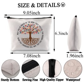 BDPWSS Social Worker Thank You Gift May You Be Proud Of The Work You Do Makeup Bag For Volunteer Counselor Nurse Teacher (Be proud thank you bag)