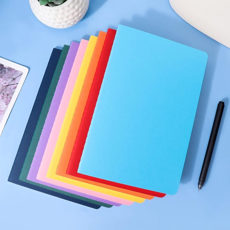 Yarotm Plain Notebook A5-16PCS Colorful Blank Notebooks Bulk - 14x21cm