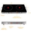 Megachef Ceramic Infrared Double Cooktop, 25 Inch, Black