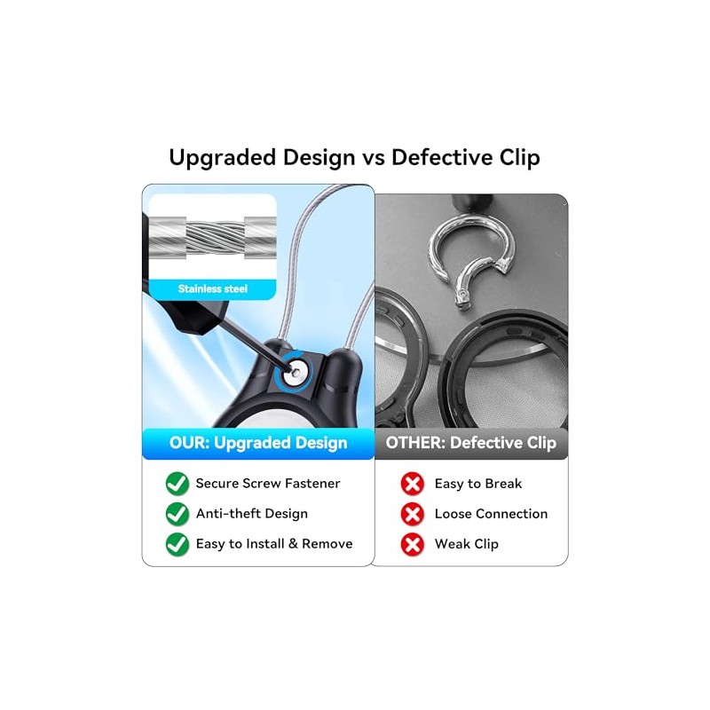 Waterproof AirTag Holder 4 Pack with Steel Cable Lock