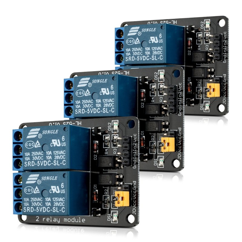 kwmobile 2 Channel Relay Module - 5V Relay Board for