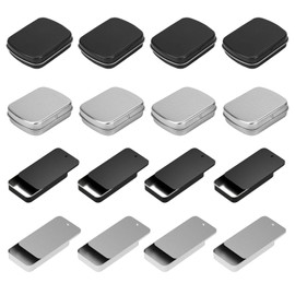 CWPFVQA 8-Piece Candy Box, 8-Piece Push-Pull Box, Metal Tin with Lid, Small Metal Box, Metal Storage Box, Mini Metal Storage Box, Small Items Storage Box