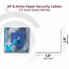 1000 Paper Security Labels 1.5 X 1.5 Inch RF 8.2Mhz