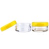 (Quantity: 150 Pieces) Beauticom 5G/5ML Round Clear Jars with YELLOW