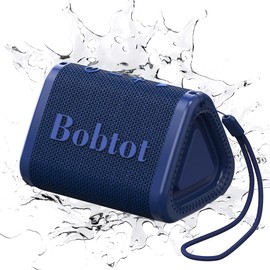 Bobtot Portable Bluetooth Speaker Wireless 10W Peak, IPX7 Small Shower Speaker Waterproof, 15H Playing Time, Loud and Stereo Sound with Bass, TWS Pairing for Party, Camping, Travel, Blue