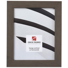 Craig Frames Gesso, Gray Plain Wooden Picture Frame, 5 by 7-Inch