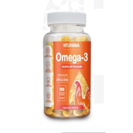 Vitofarma Omega 3 for Roosters - EPA & DHA Aceite de Pescado para Gallos 120 Softgels (Capsules blandas)