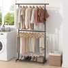 Sywhitta Double Rod Clothing Garment Rack, Rolling Coat Hanger with