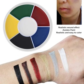 Paleta De Maquillaje De Pintura Facial, 2 Piezas De Pintura Al Óleo Para El Cuerpo, Efecto Especial, Pintura Para Magulladuras, Kit Profesional De Pintura Facial, Herramienta De Maquillaje Al Óleo